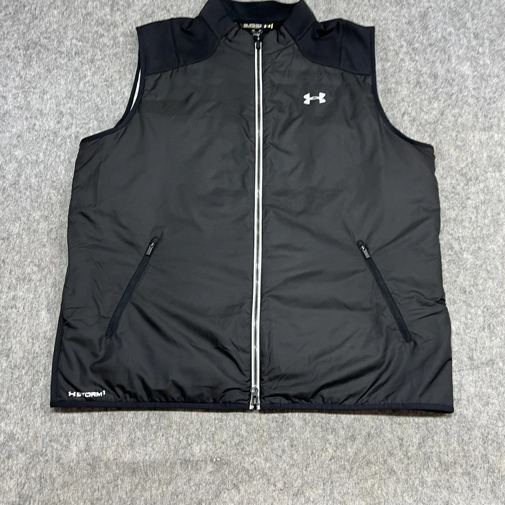 Under Armour Vest Mens 2XL Black ColdGear Storm 1 PrimaLoft Zip Softshell Puffer - Picture 4 of 16